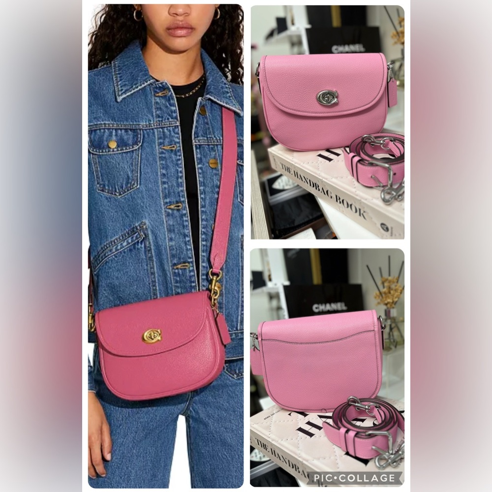 Coach Willow Saddle Pink Leather Shoulder Bag